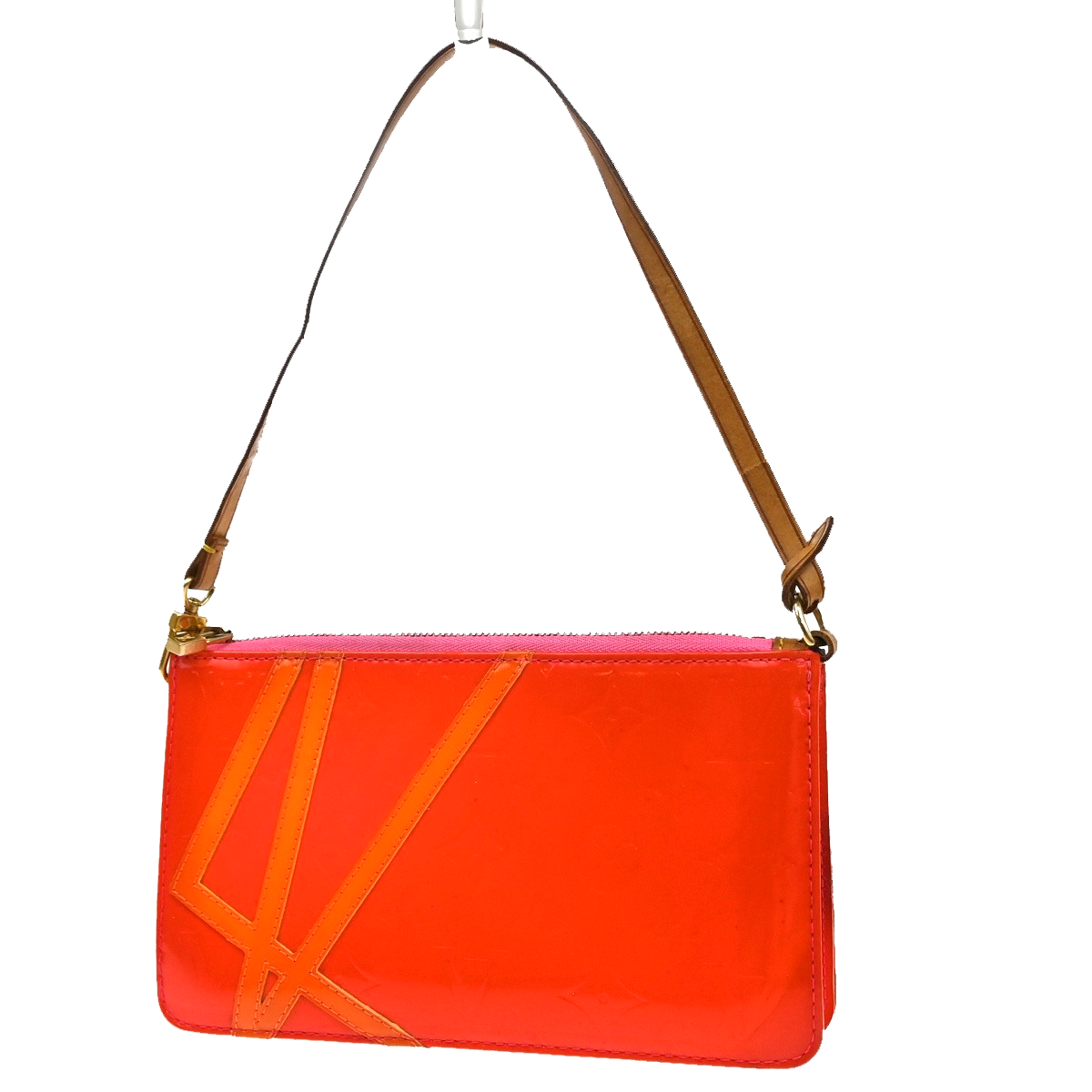 LOUIS VUITTON Lexington Hand Bag Monogram Vernis Fluo Orange M91906 62YJ200