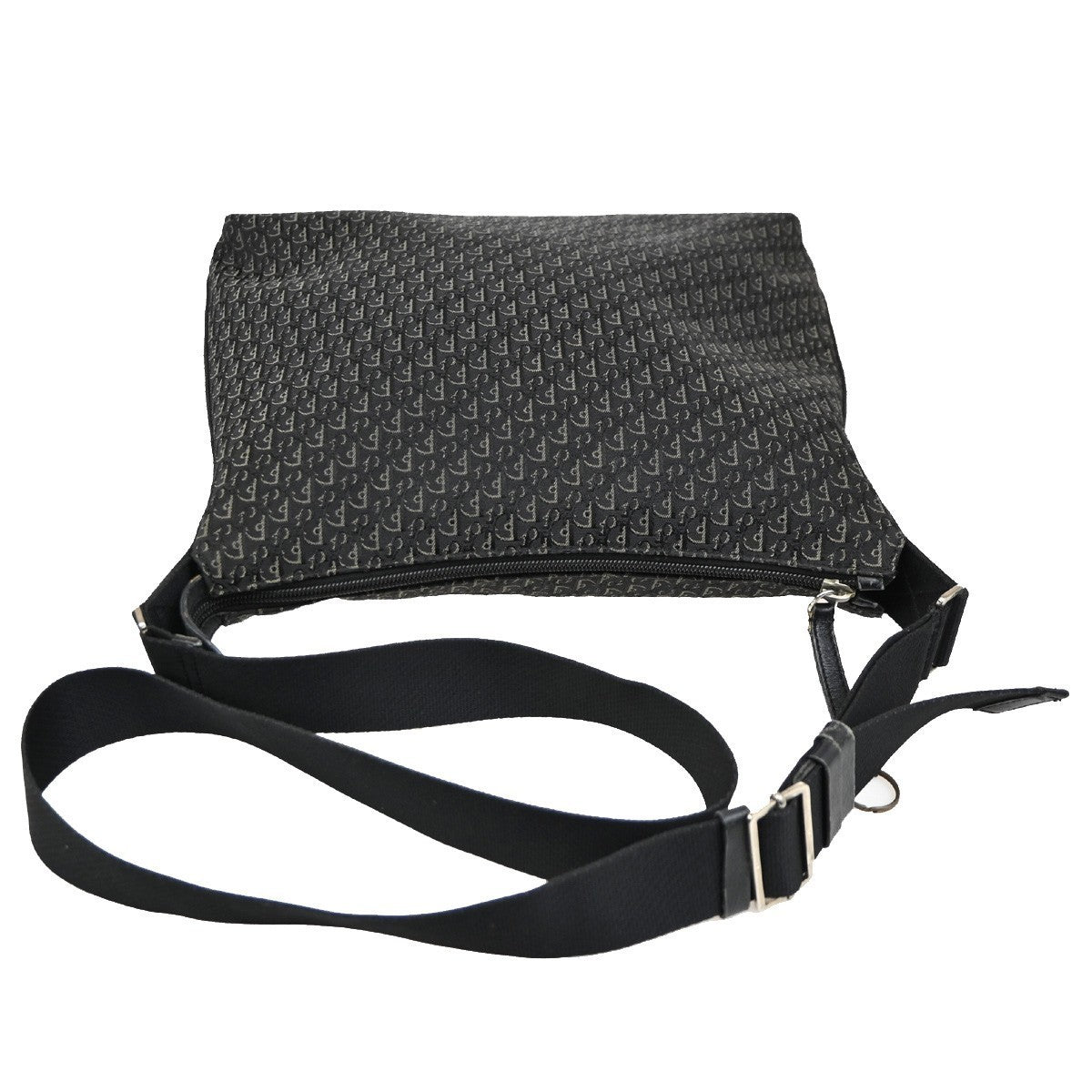 CHRISTIAN DIOR Logo Trotter Pattern Messenger Bag Canvas Leather BK SHW 79CA476