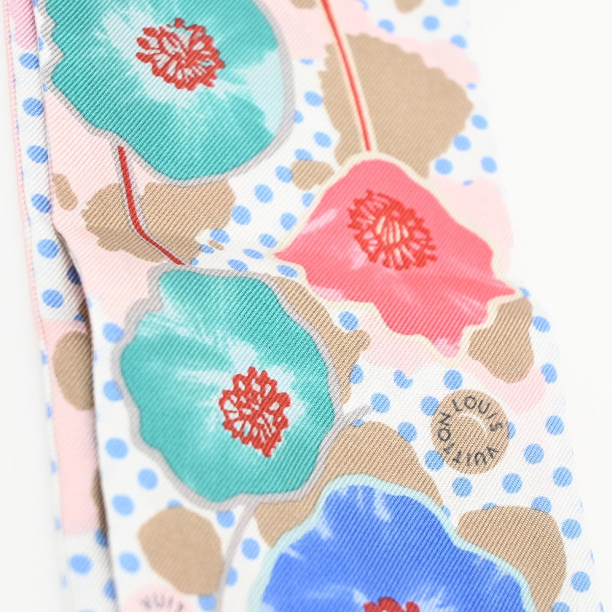 LOUIS VUITTON Bando Retro Flower Scarf Morning glory Silk 100% PK M75214 65RQ065