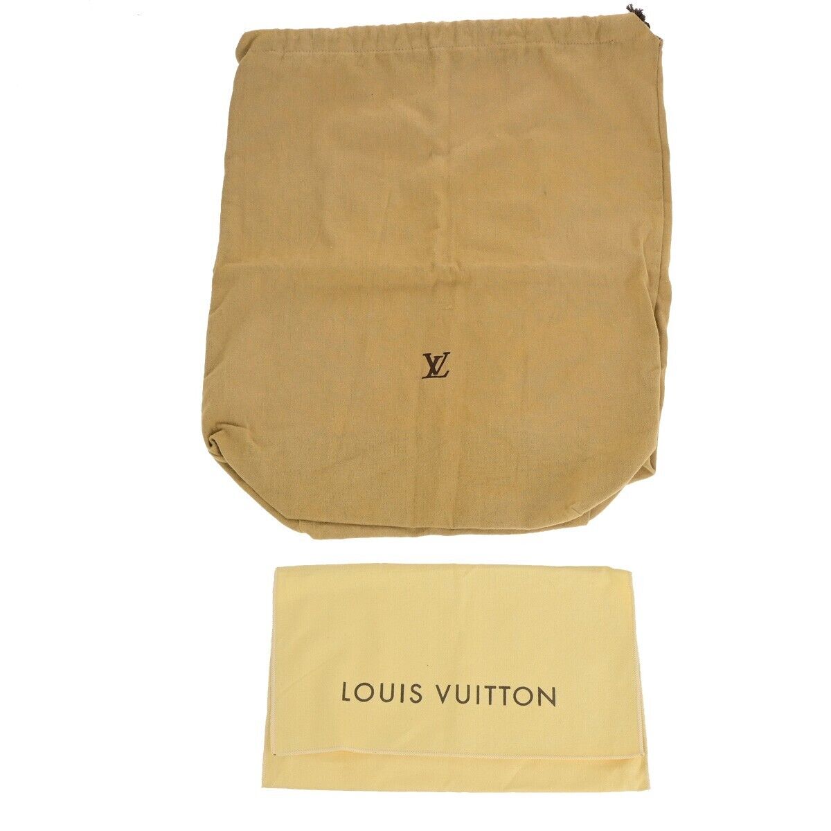 LOUIS VUITTON Logo 10 Set Dust Bag Drawstring Canvas Cotton Beige Brown 09EB738