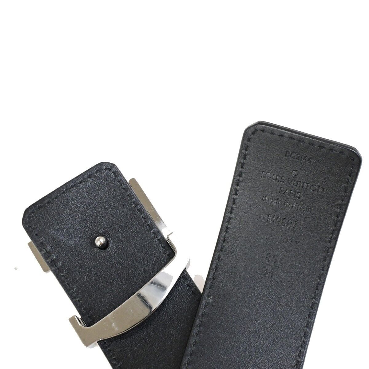 LOUIS VUITTON Ceinture Initiales Belt Leather Brown 85/34 Spain M9887 33FB327