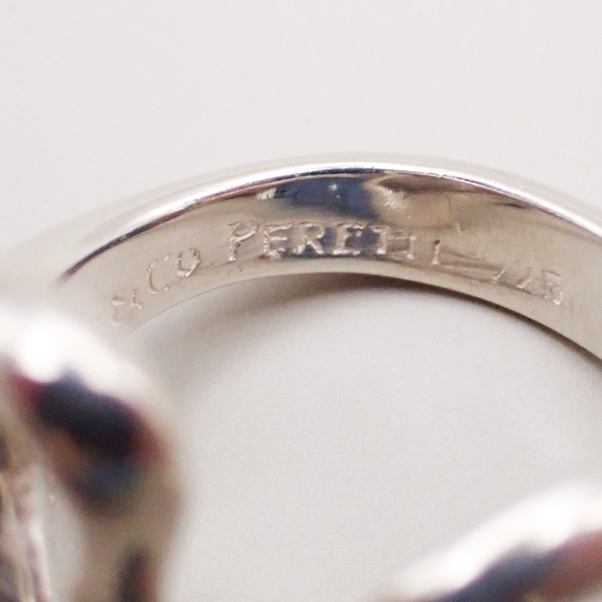 Tiffany & Co. Logo Open Heart Ring US #6 Silver 925 Elsa Peretti 09YH738