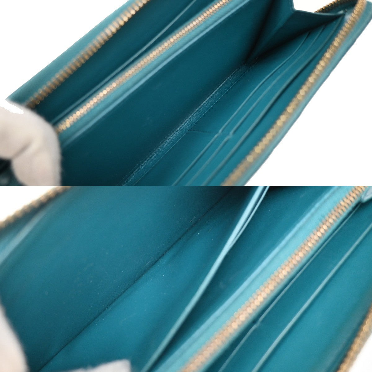 BOTTEGA VENETA Intrecciato Zipper Around Long Wallet Leather Green GHW 63KB227