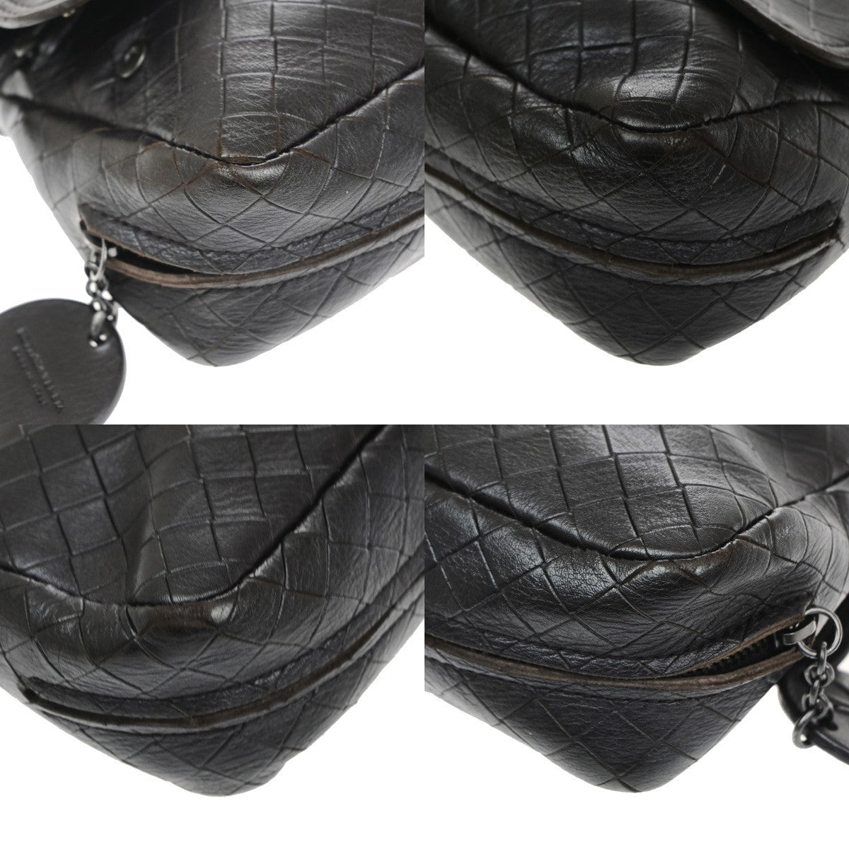 BOTTEGA VENETA Logo Intrecciato Chain Wallet Leather Brown 88CB069