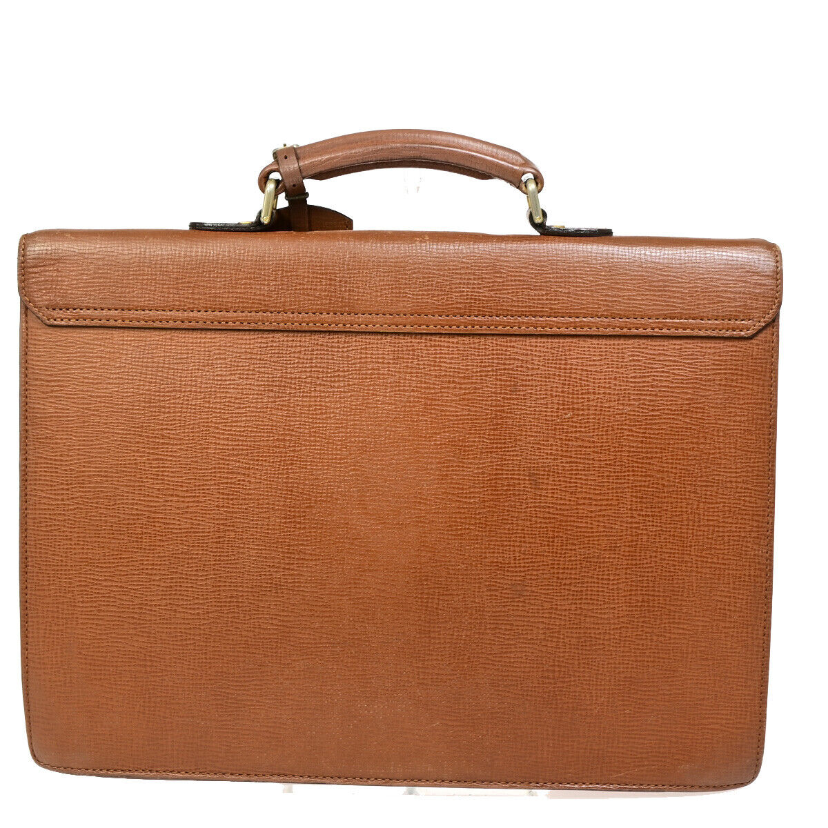 Burberrys Logo Business Briefcase Hand Bag Leather Brown 04YF619