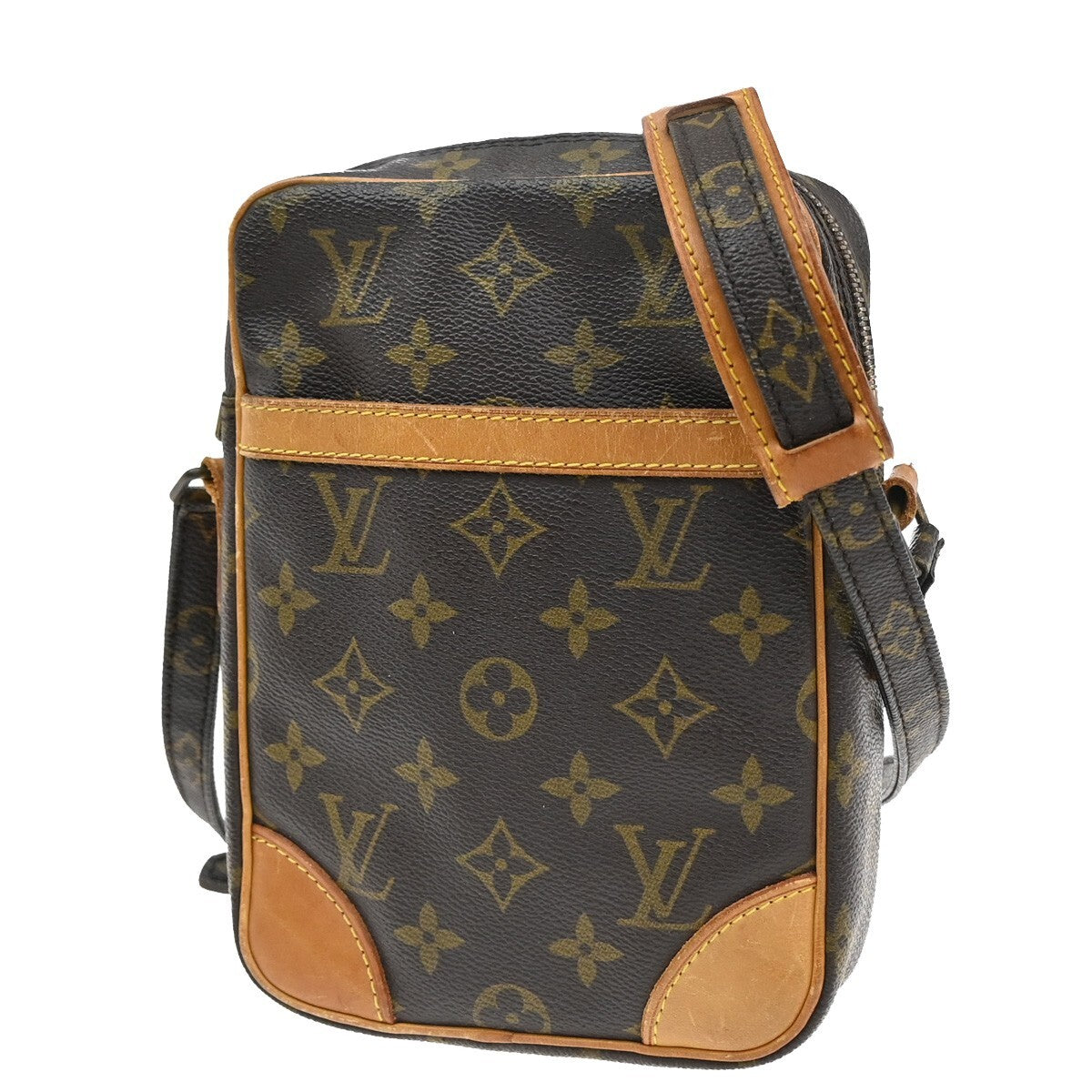 LOUIS VUITTON Danube Shoulder Bag Monogram Leather Brown France M45266 80EE553