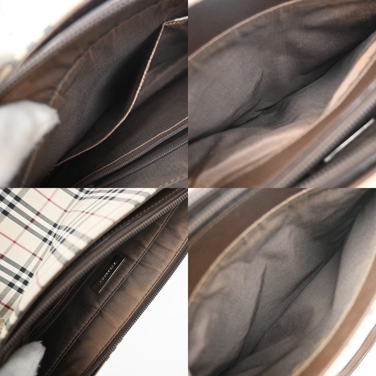 BURBERRY Logo Nova Check Shoulder Hand Bag Canvas Leather Beige Brown 38RQ001