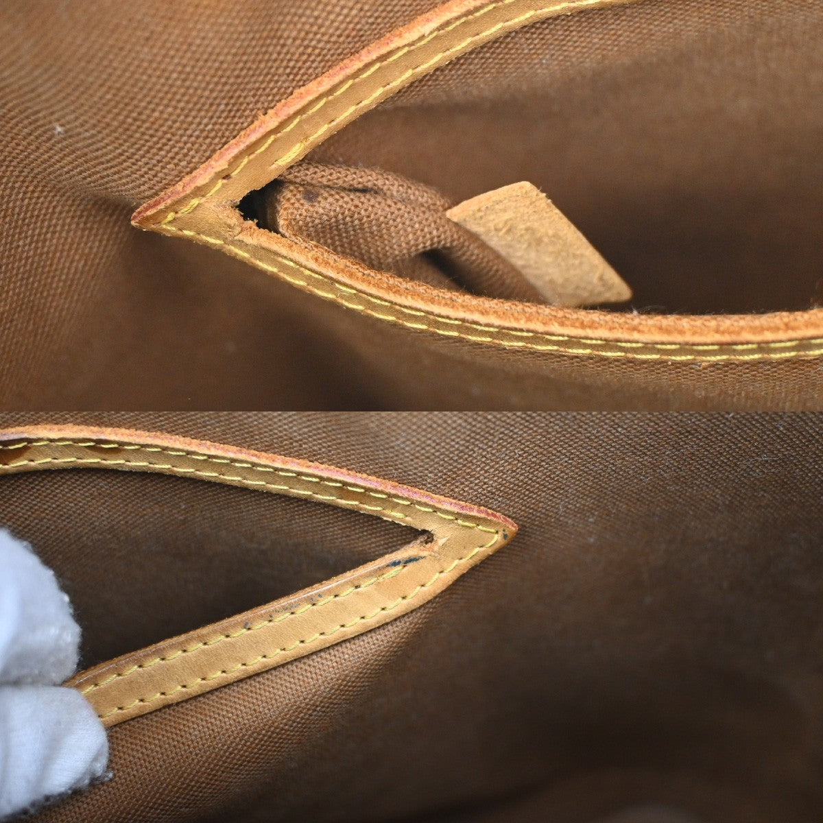 LOUIS VUITTON LV Logo Alma Hand Bag Monogram Leather Brown France M51130 82YJ207