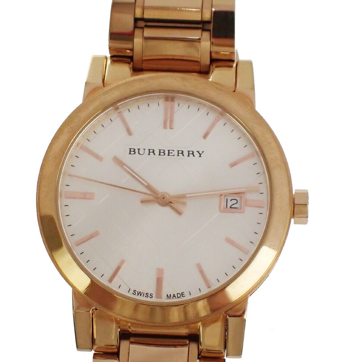 BURBERRY Logo BU9004 The City Wrist Watch Stainless Steel Rose Gold 65RJ640