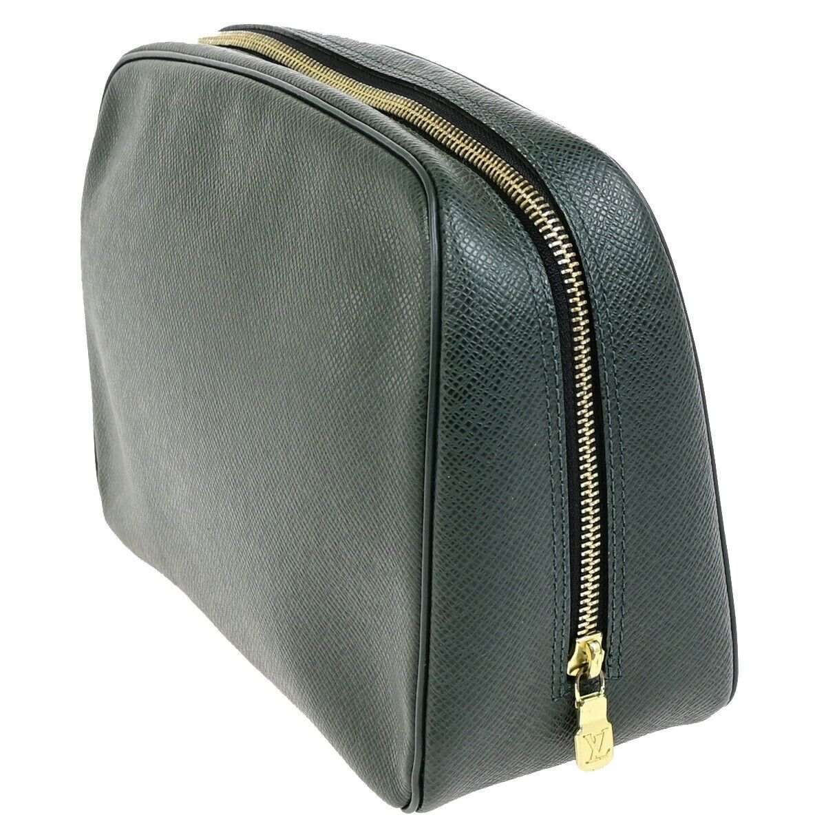 LOUIS VUITTON Trousse toilette GM Pouch Bag Taiga Leather Green M30214 67FB394