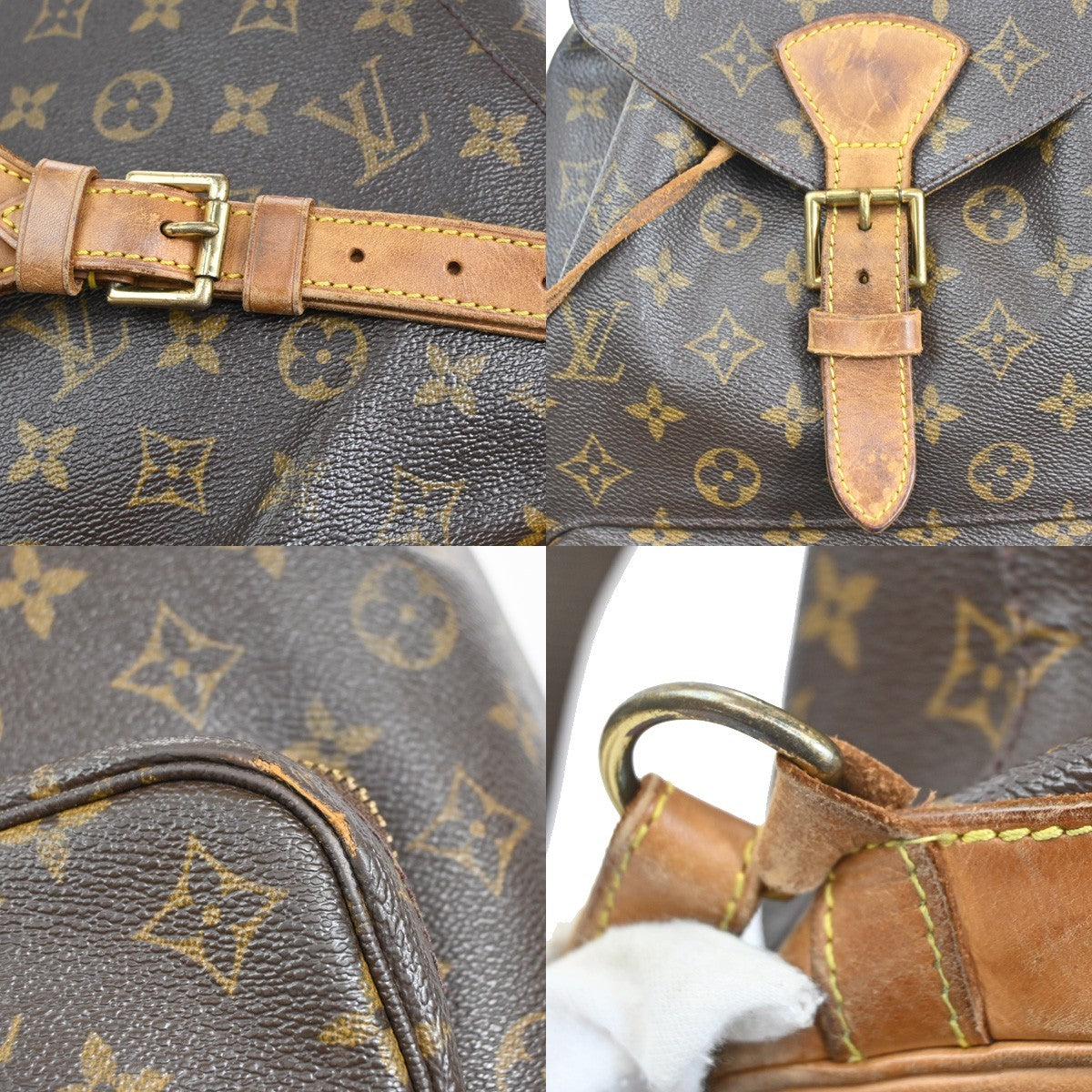 LOUIS VUITTON Montsouris GM Backpack Bag Monogram Leather Brown M51135 88CA069