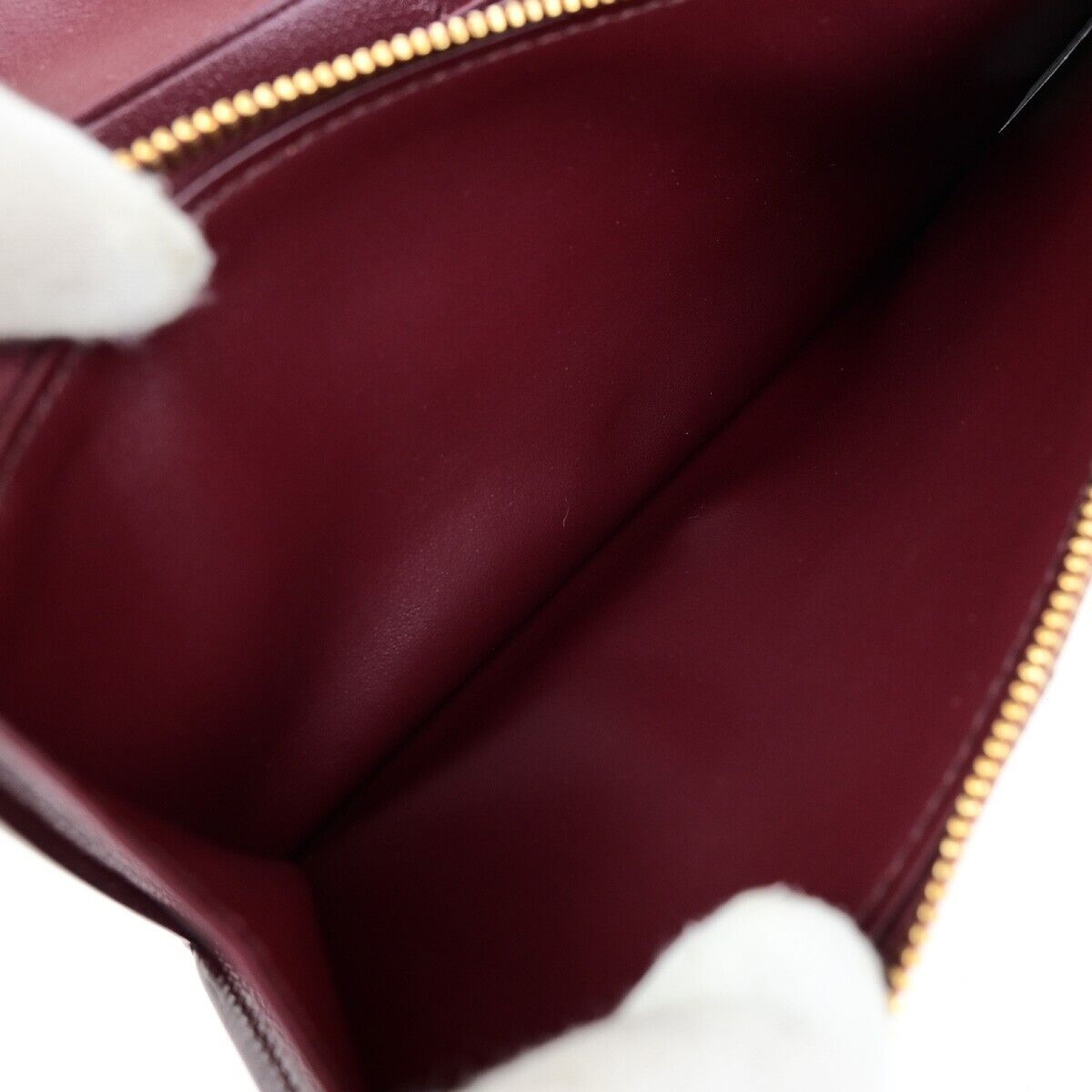 BOTTEGA VENETA Logo Intrecciato Long Bifold Wallet Leather Bordeaux GHW 39EC663