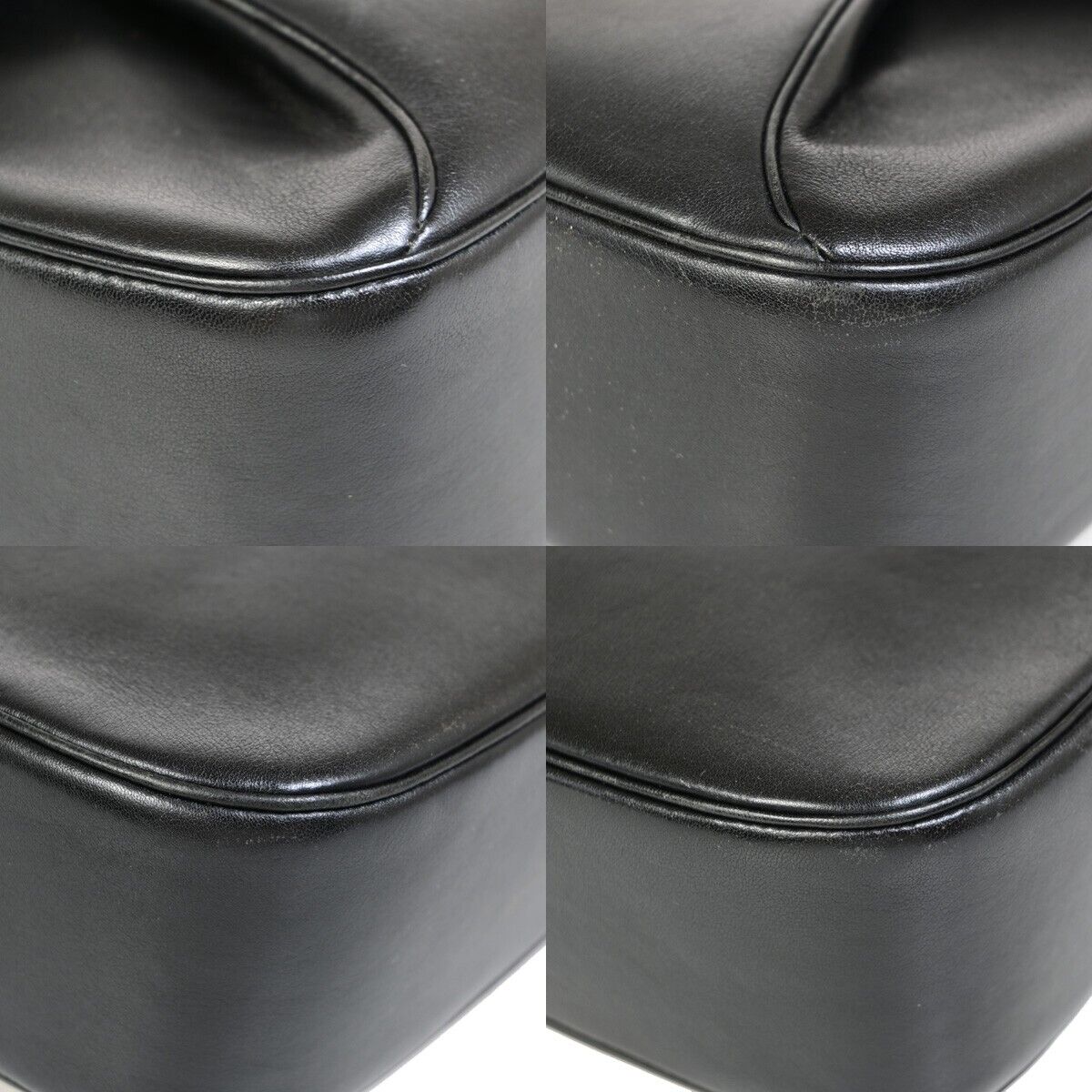 CARTIER Logo Panther Shoulder Bag Leather Black GHW Made in Italy 77EC368