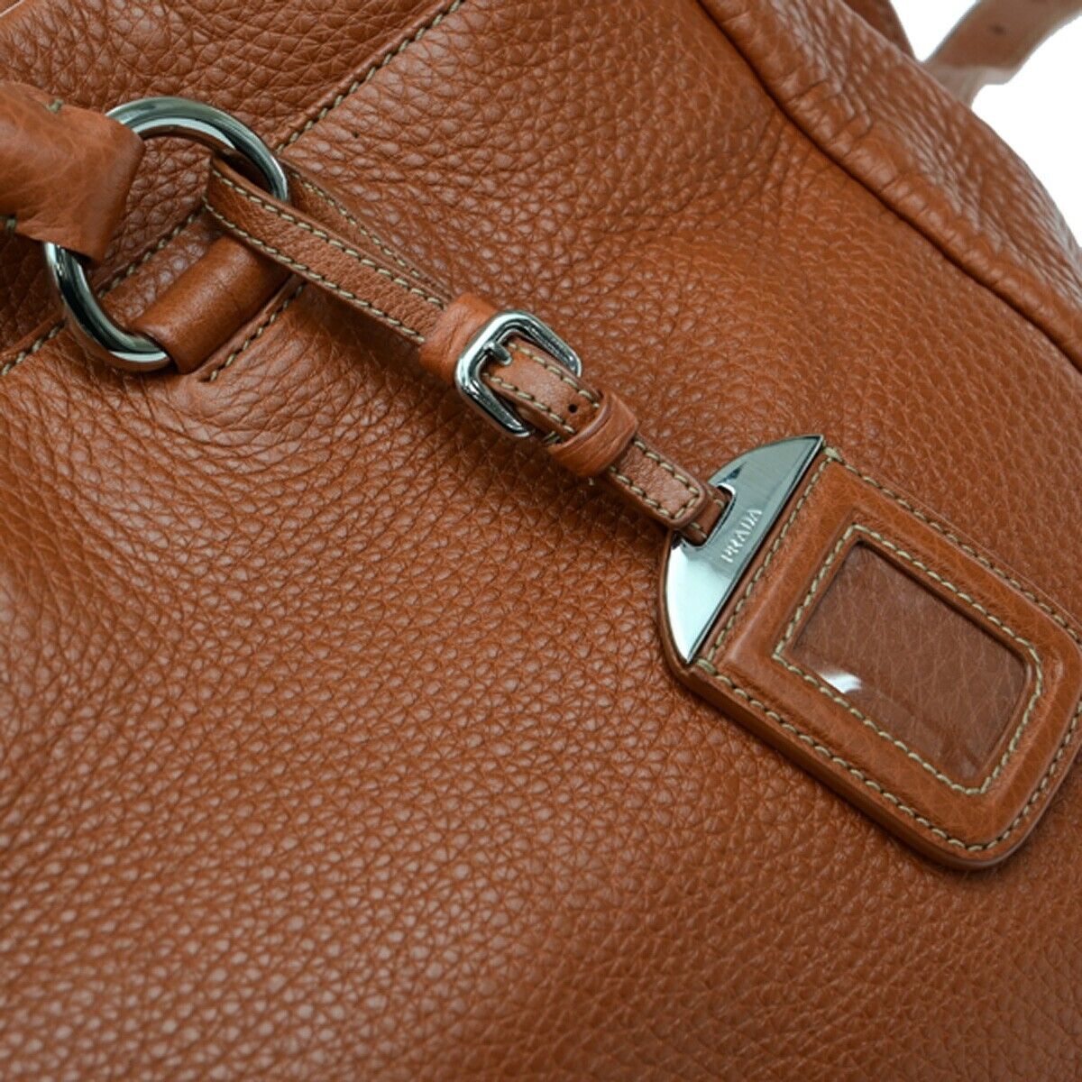 PRADA 2Way Shoulder Tote Bag Vitello Daino Leather Rame Orange BR4393 18ED877
