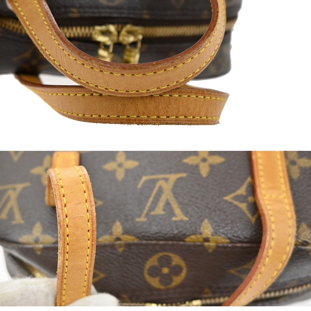 LOUIS VUITTON Spontini Hand Bag Monogram Leather Brown M47500 87FC164