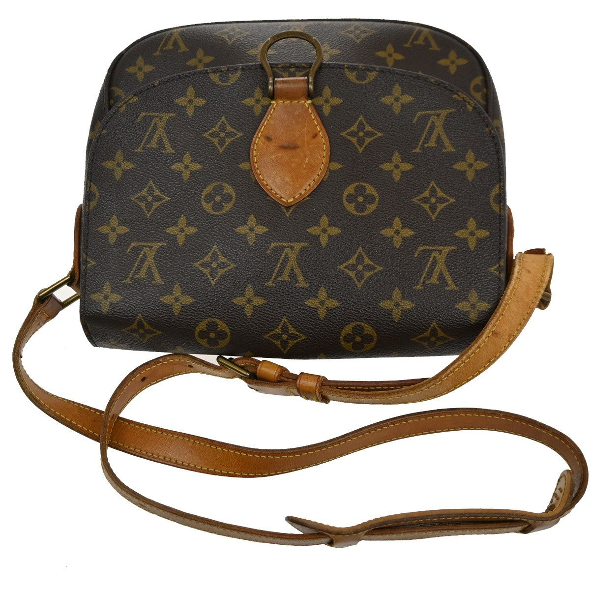 LOUIS VUITTON Saint Cloud GM Shoulder Bag Monogram Leather Brown M51242 33CA335