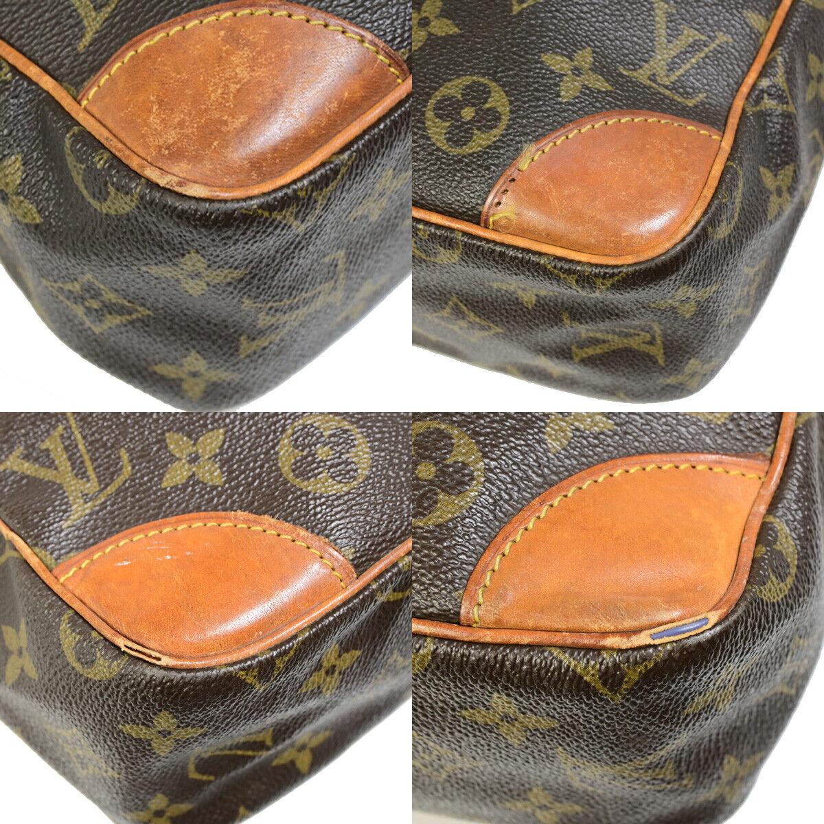 LOUIS VUITTON Logo Danube MM Shoulder Bag Monogram Leather Brown M45264 30SJ335