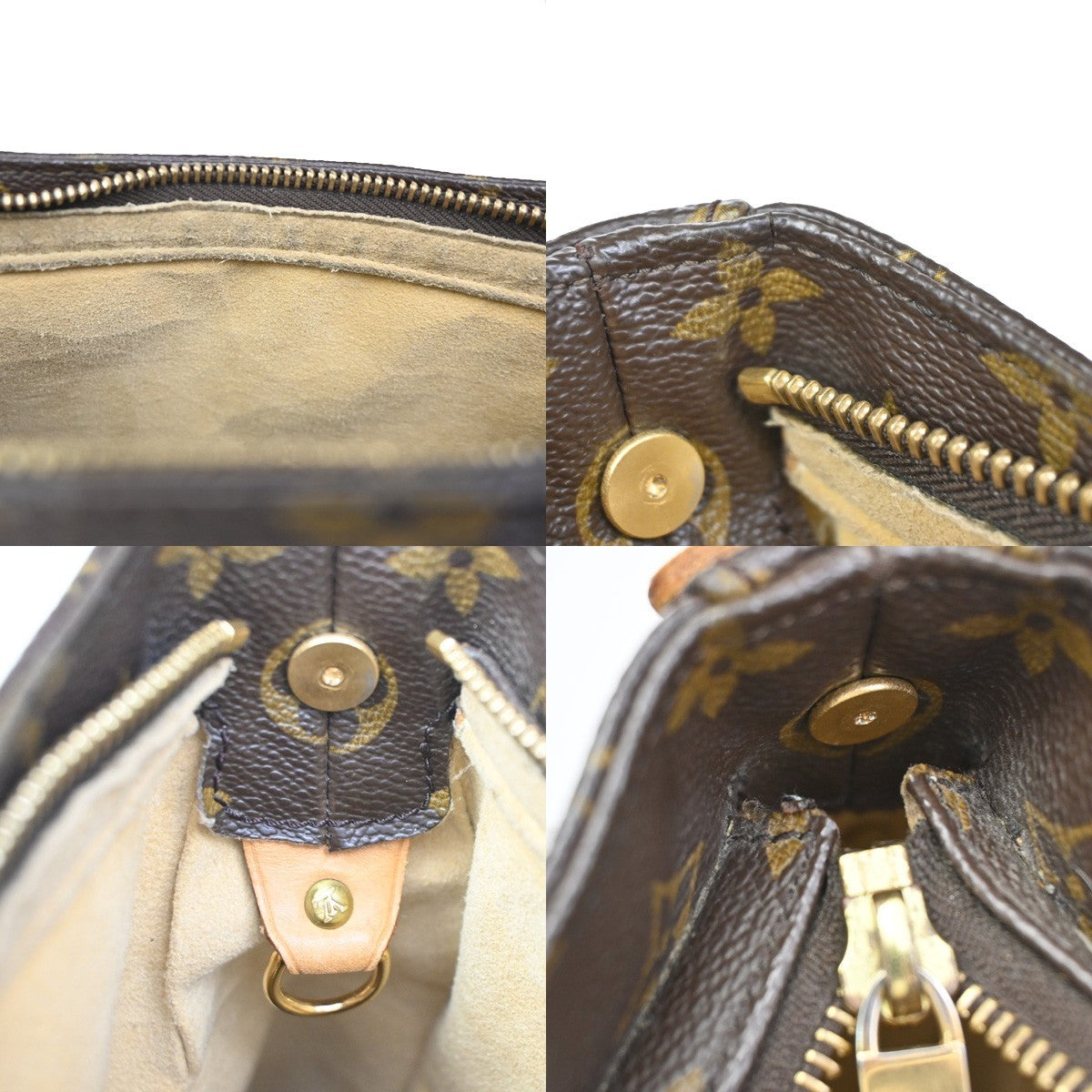 LOUIS VUITTON Logo Looping GM Shoulder Bag Monogram Leather Brown M51145 86ZA095