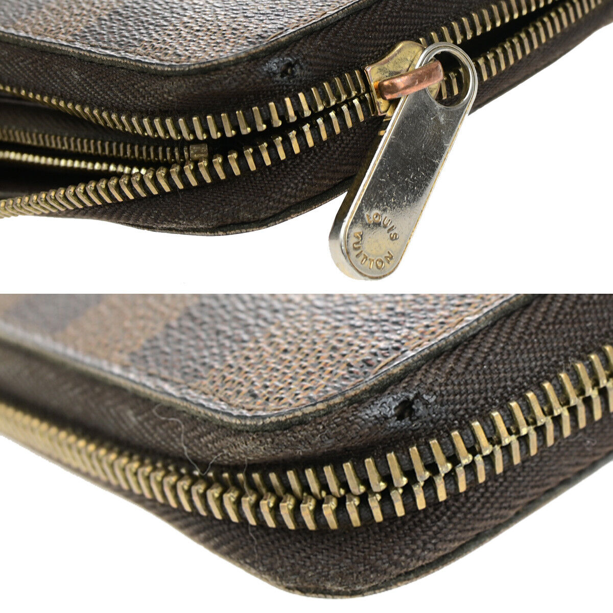 LOUIS VUITTON Zippy Wallet Zip Around Wallet Damier Ebene Brown N60015 09YG563