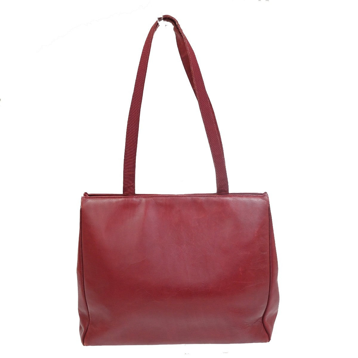 SALVATORE FERRAGAMO Logo Vara Shoulder Bag Canvas Leather Red Italy 01KC519