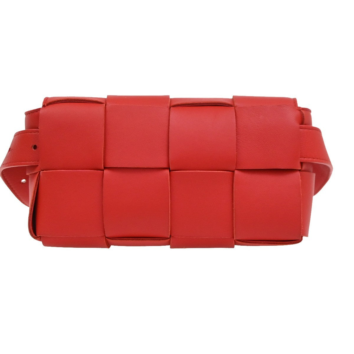 BOTTEGA VENETA Logo Cassette Maxi Intrecciato Bum Bag Leather Red Italy 91RQ040