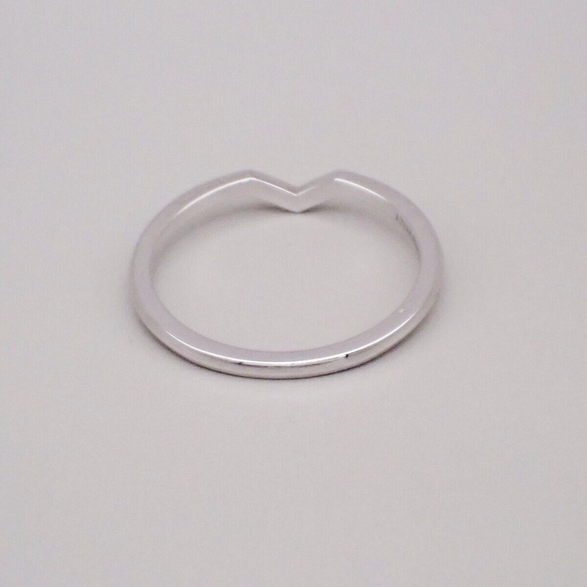 Tiffany & Co. V Band Ring Pair Set Au750 PT950 Size 7.5 8.5 GD Platinum 11RK869