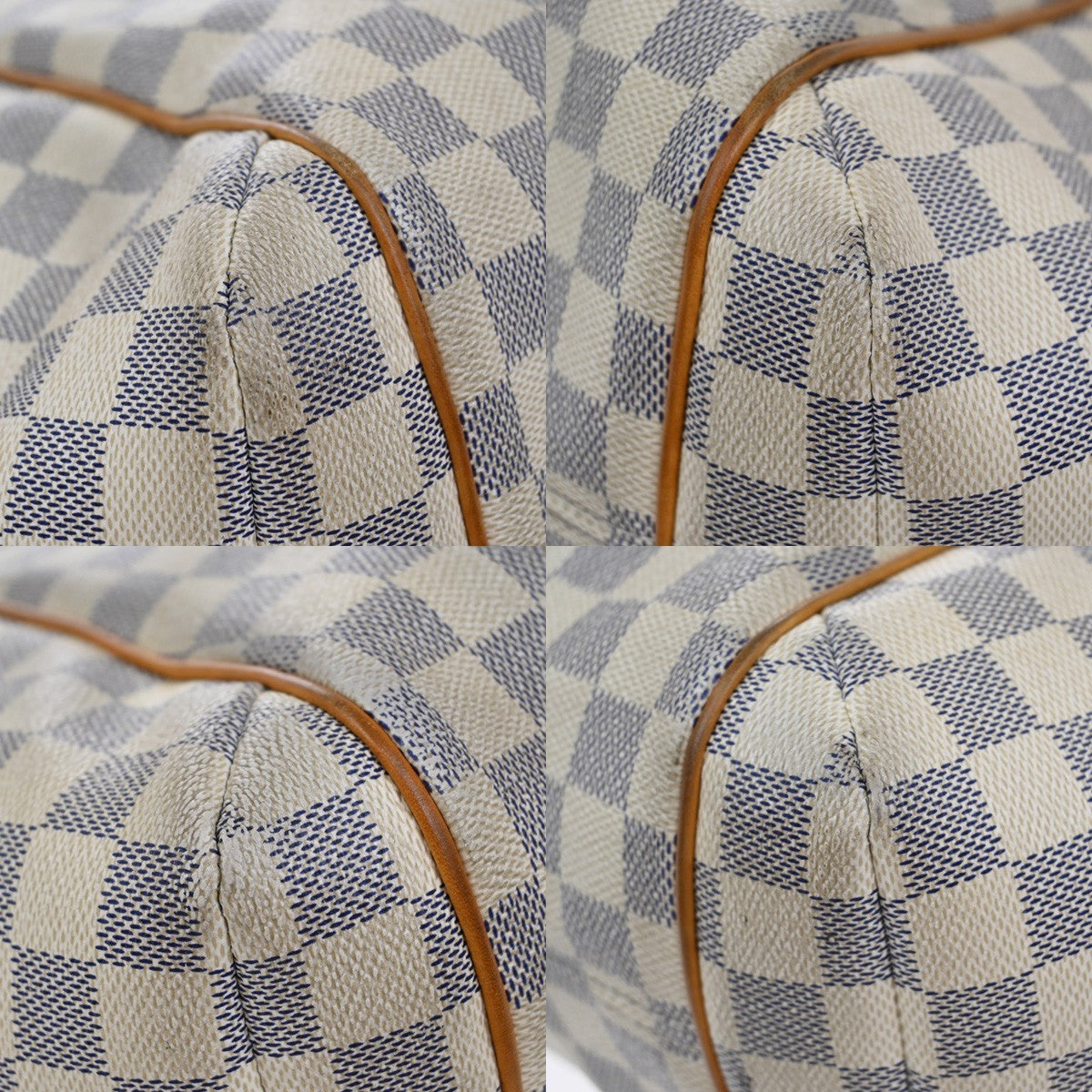 LOUIS VUITTON Totally PM Shoulder Bag Damier Azur Leather White N51261 84KB328