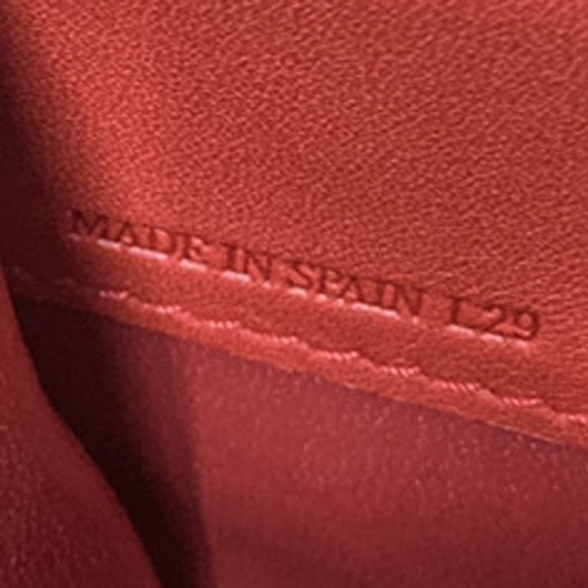 LOEWE Logo Trifold Wallet Purse Leather Red Made In Spain 66KP053