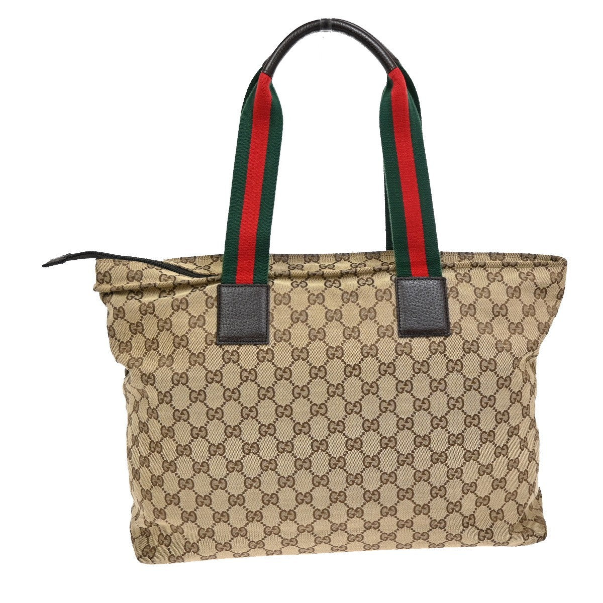 GUCCI Sherry GG Pattern Mothers Shoulder Tote Bag Canvas Leather Brown 85KB282