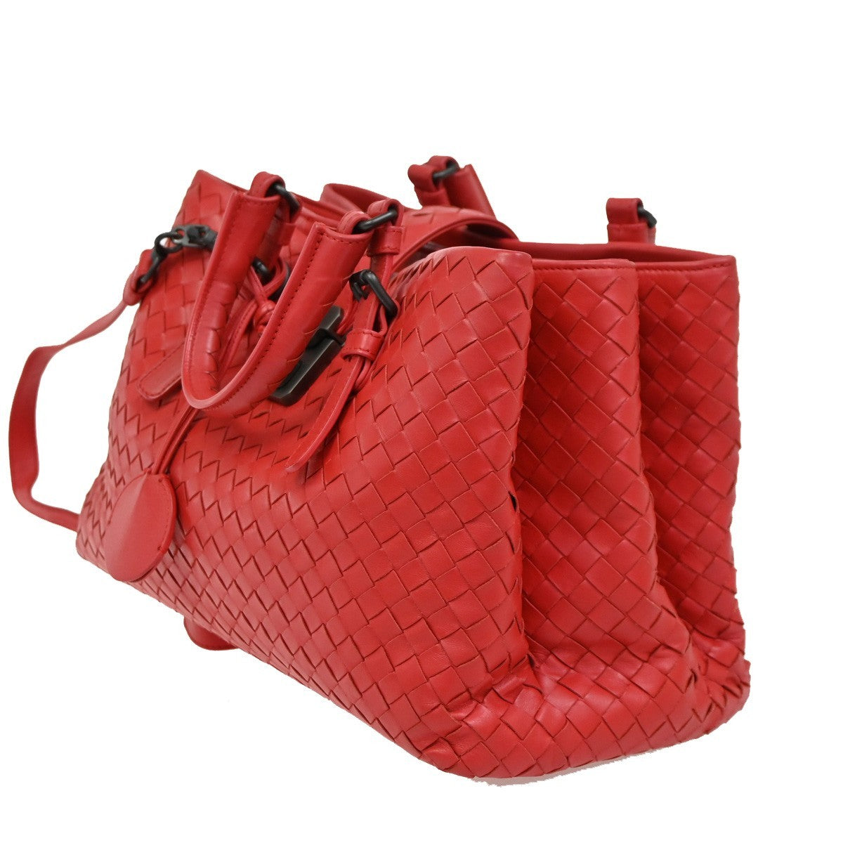 BOTTEGA VENETA Intrecciato Roma 2Way Shoulder Bag Nappa Leather Red 50RL604