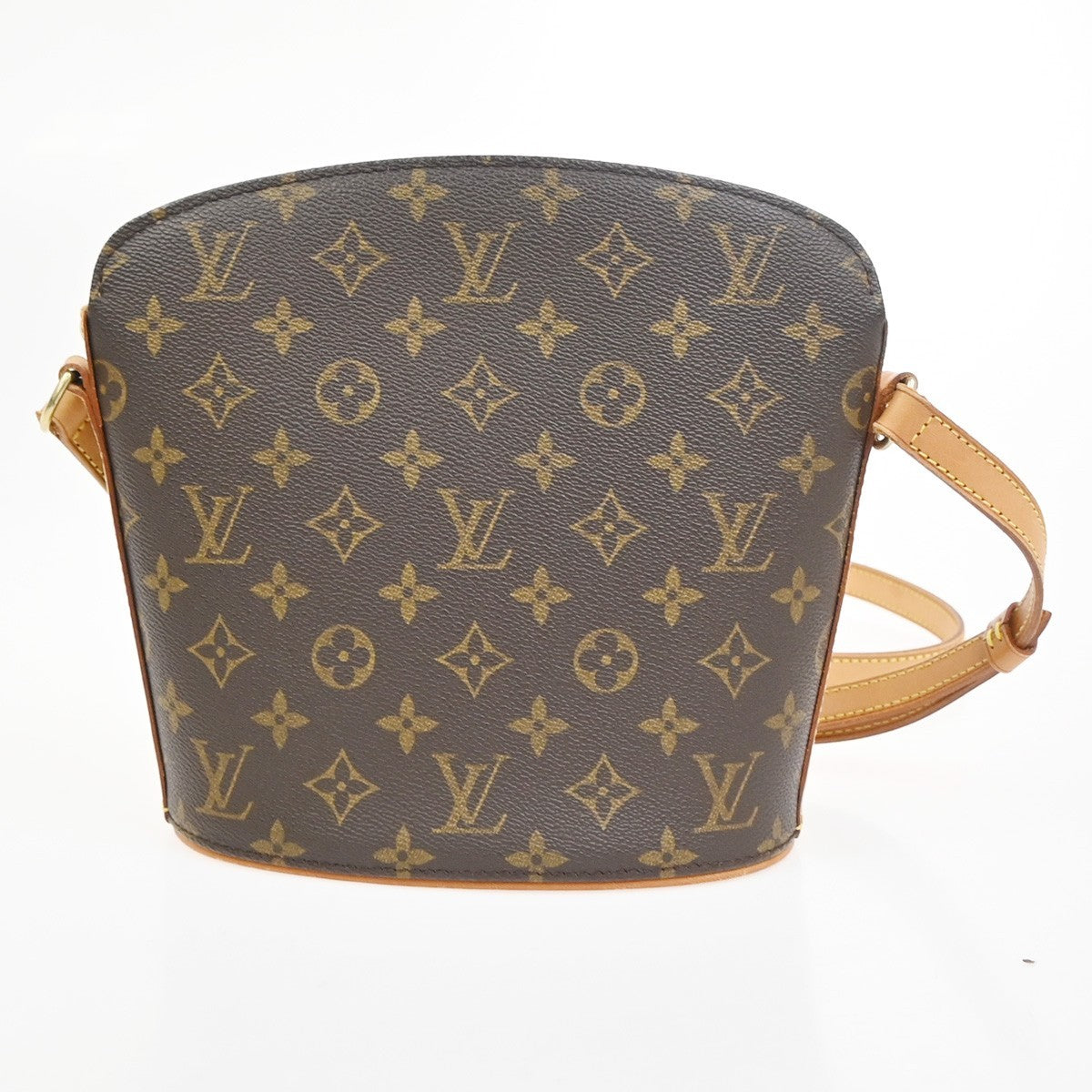 LOUIS VUITTON Logo Drouot Shoulder Bag Monogram Leather Brown M51290 16KC896