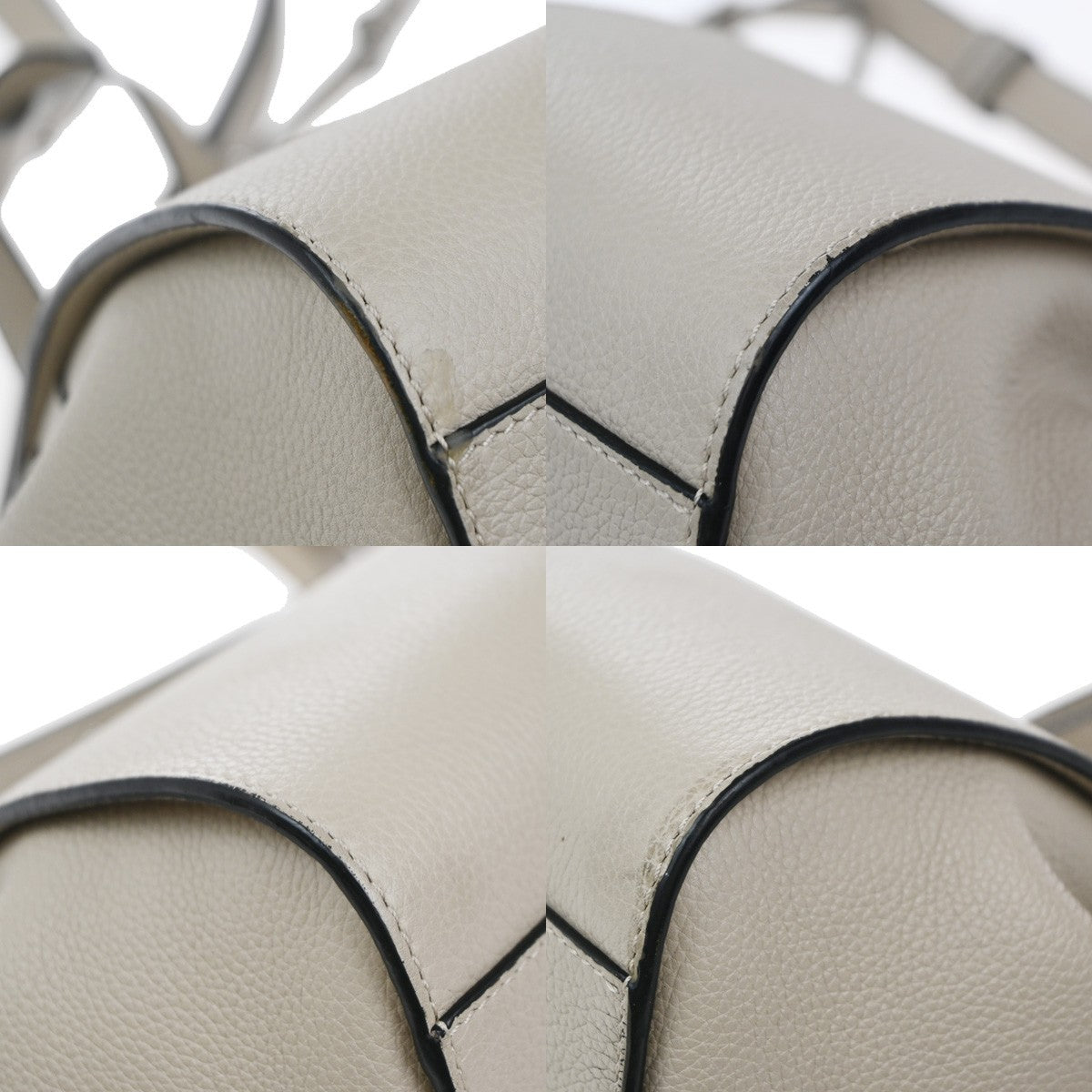 LOEWE Logo Hammock Mini Drawstring 2Way Shoulder Hand Bag Leather Beige 689RP023