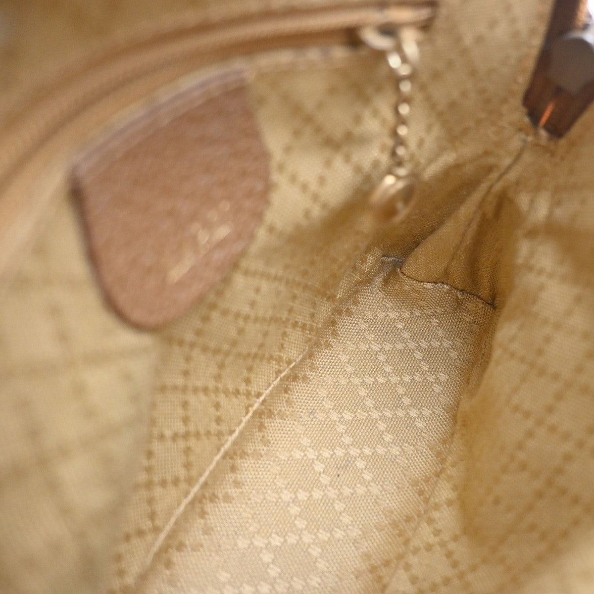 GUCCI Logo Bamboo 2Way Mini Shoulder Hand Bag Suede Leather Brown GHW 62EG353