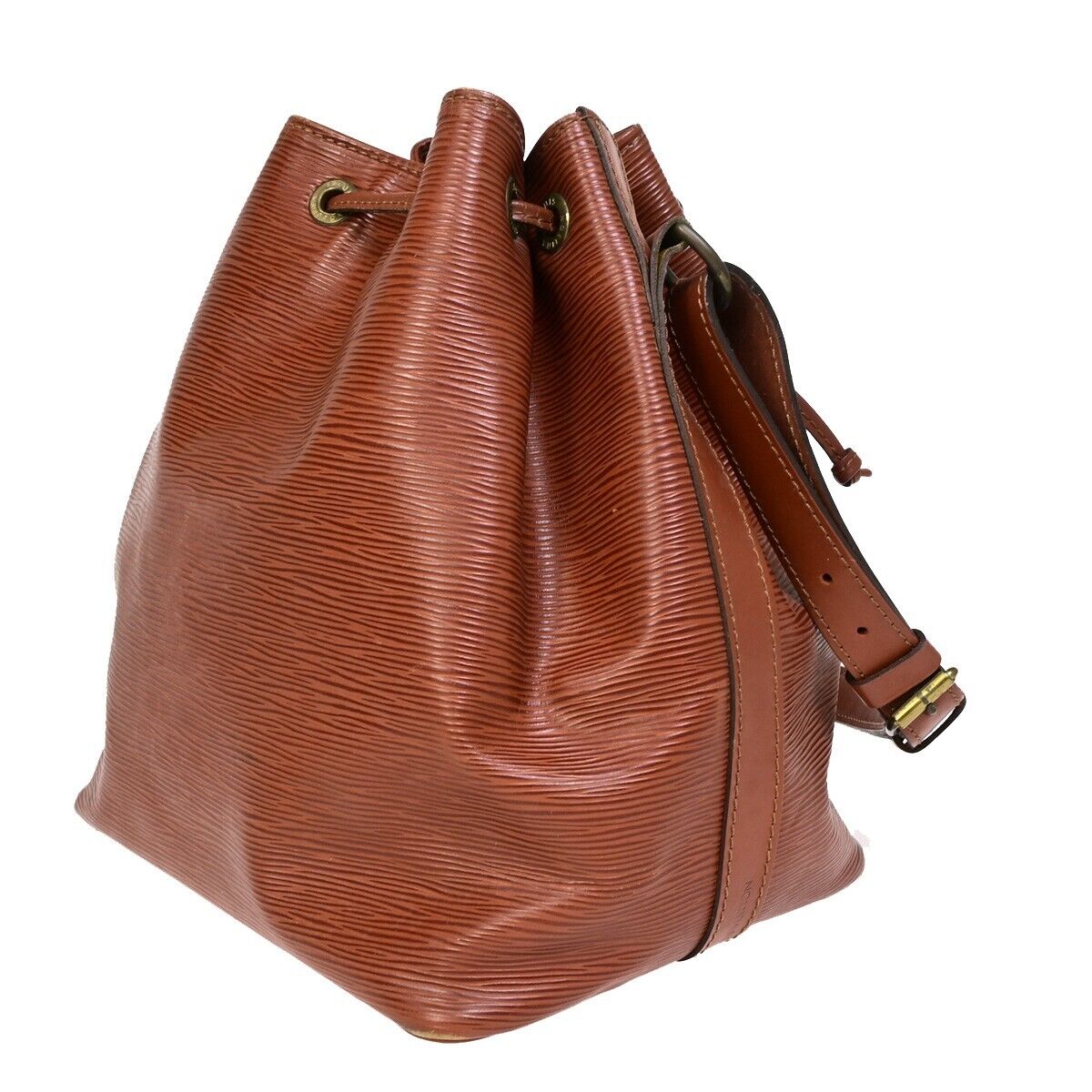 LOUIS VUITTON Petit Noe Drawstring Shoulder Bag Epi Leather Brown M44103 32EB758