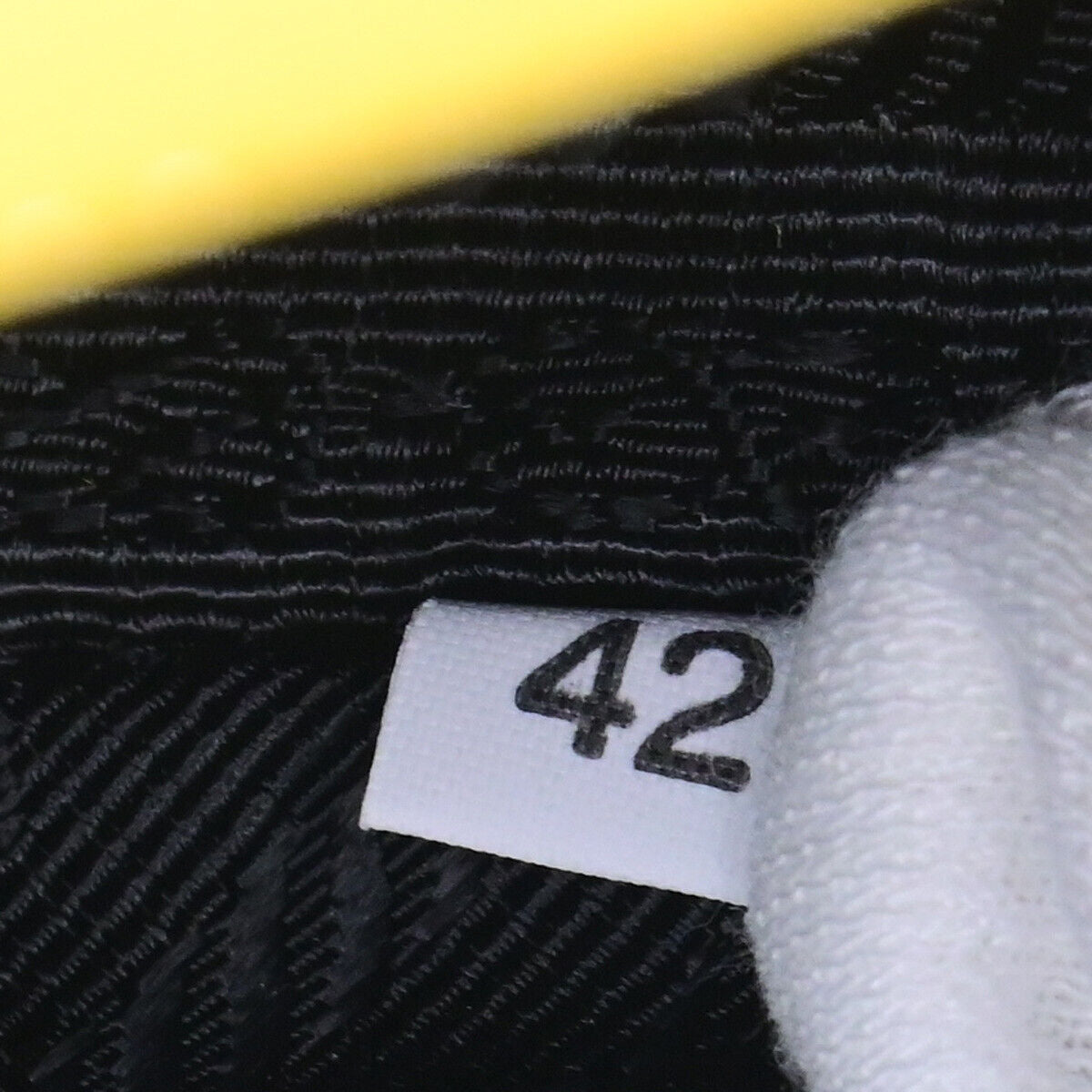 PRADA Logo Triangle Clutch Hand Bag Grace Lux Leather Yellow Sole SHW 43RK741