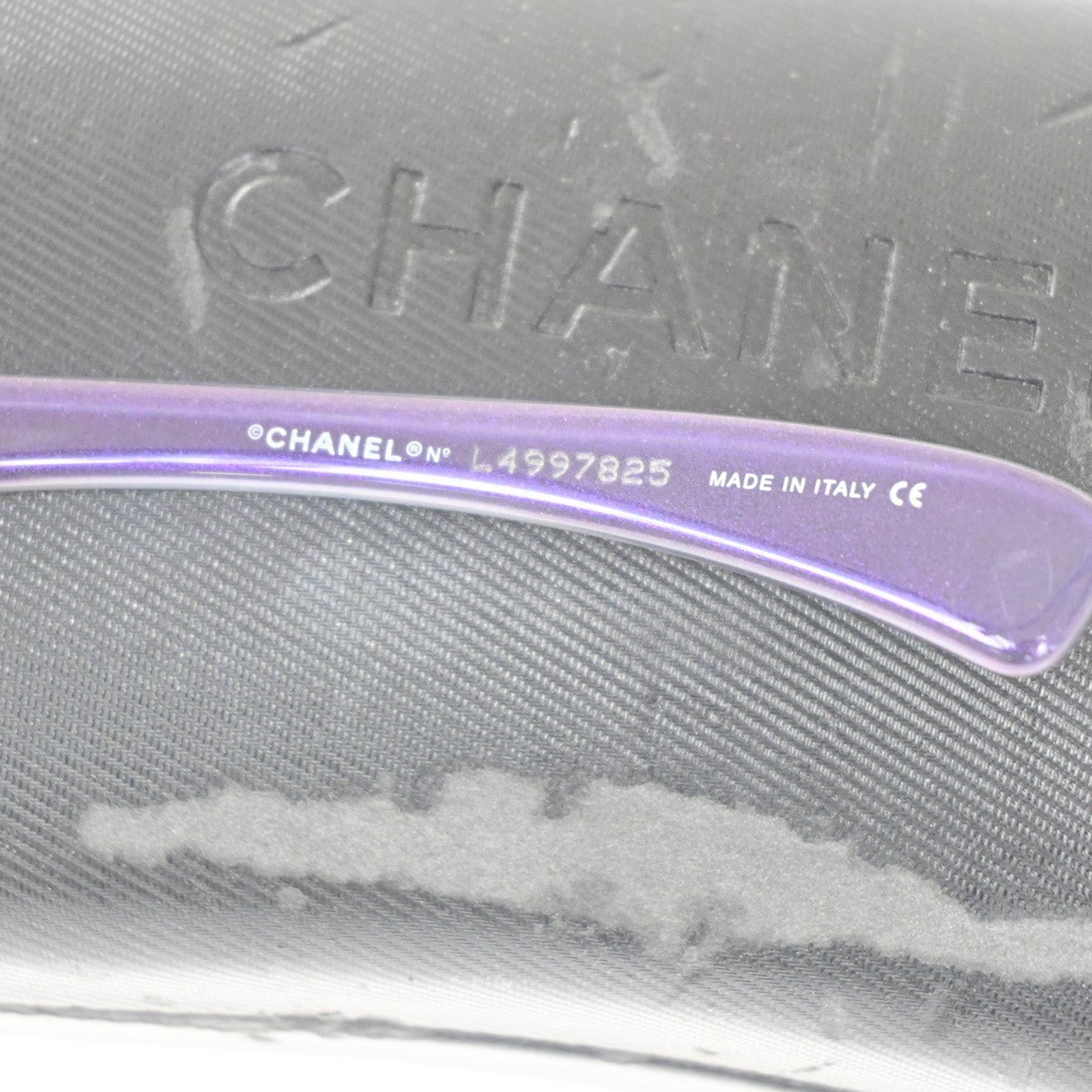CHANEL CC Logo Rimless Sunglasses Eye Wear Plastic Metal Purple 05RQ087