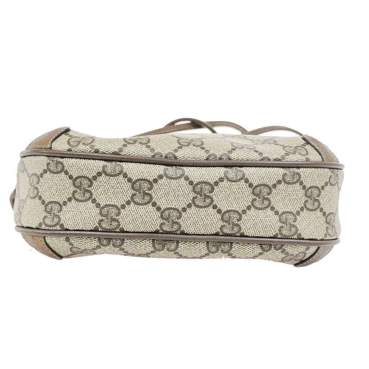 GUCCI Logo Sherry Web GG Pattern Mini Shoulder Bag PVC Leather Brown 68KD111