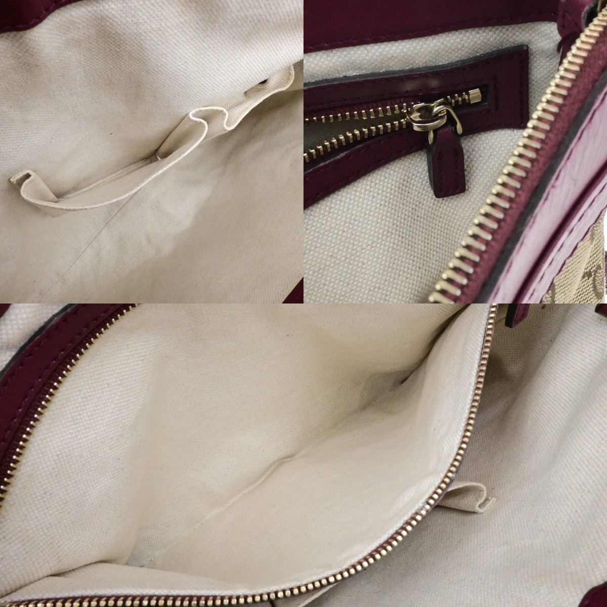 GUCCI Logo GG Pattern Crossbody Shoulder Bag Canvas Leather Brown Red 83YH164