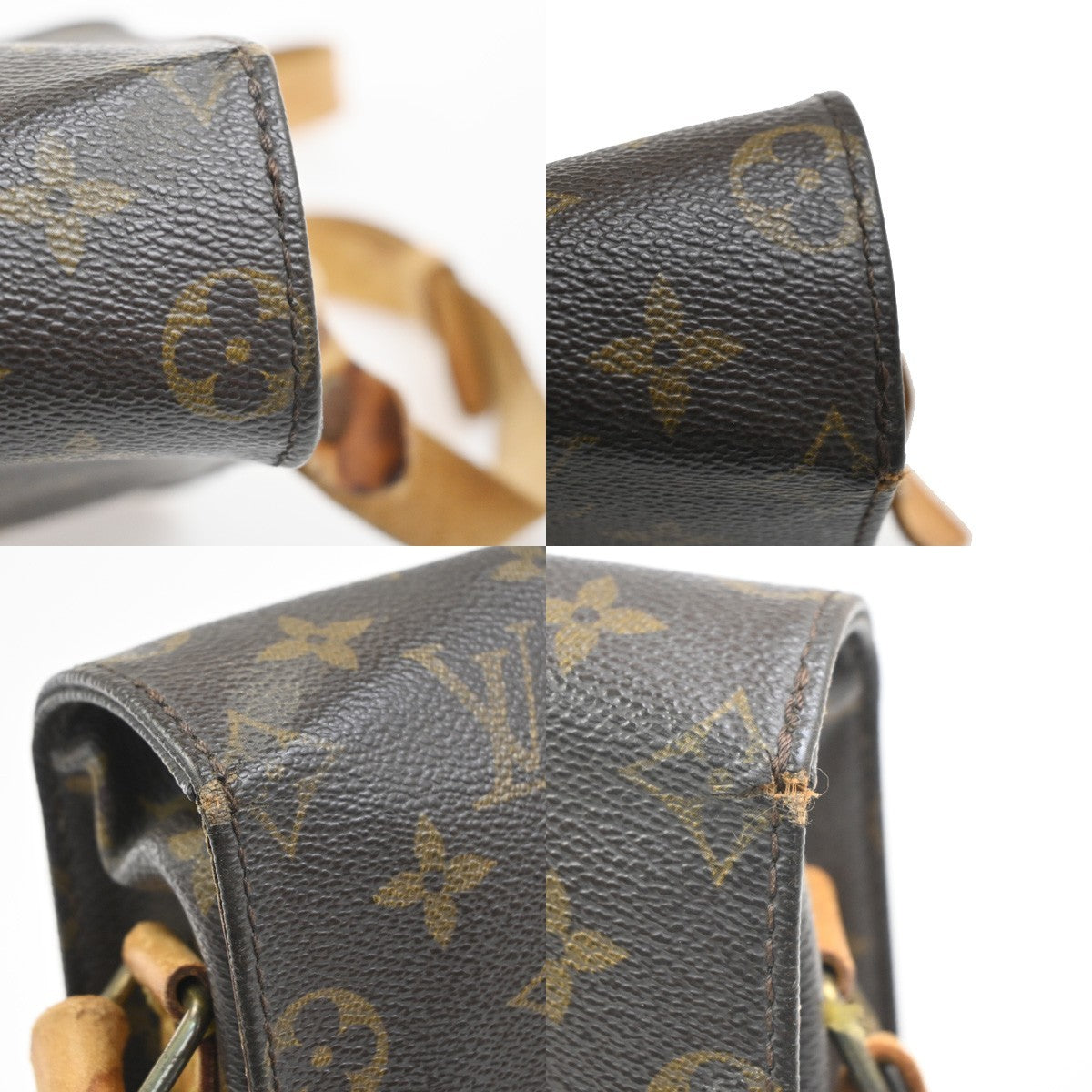 LOUIS VUITTON Cartouchiere GM Shoulder Bag Monogram Leather Brown M51252 32YH934