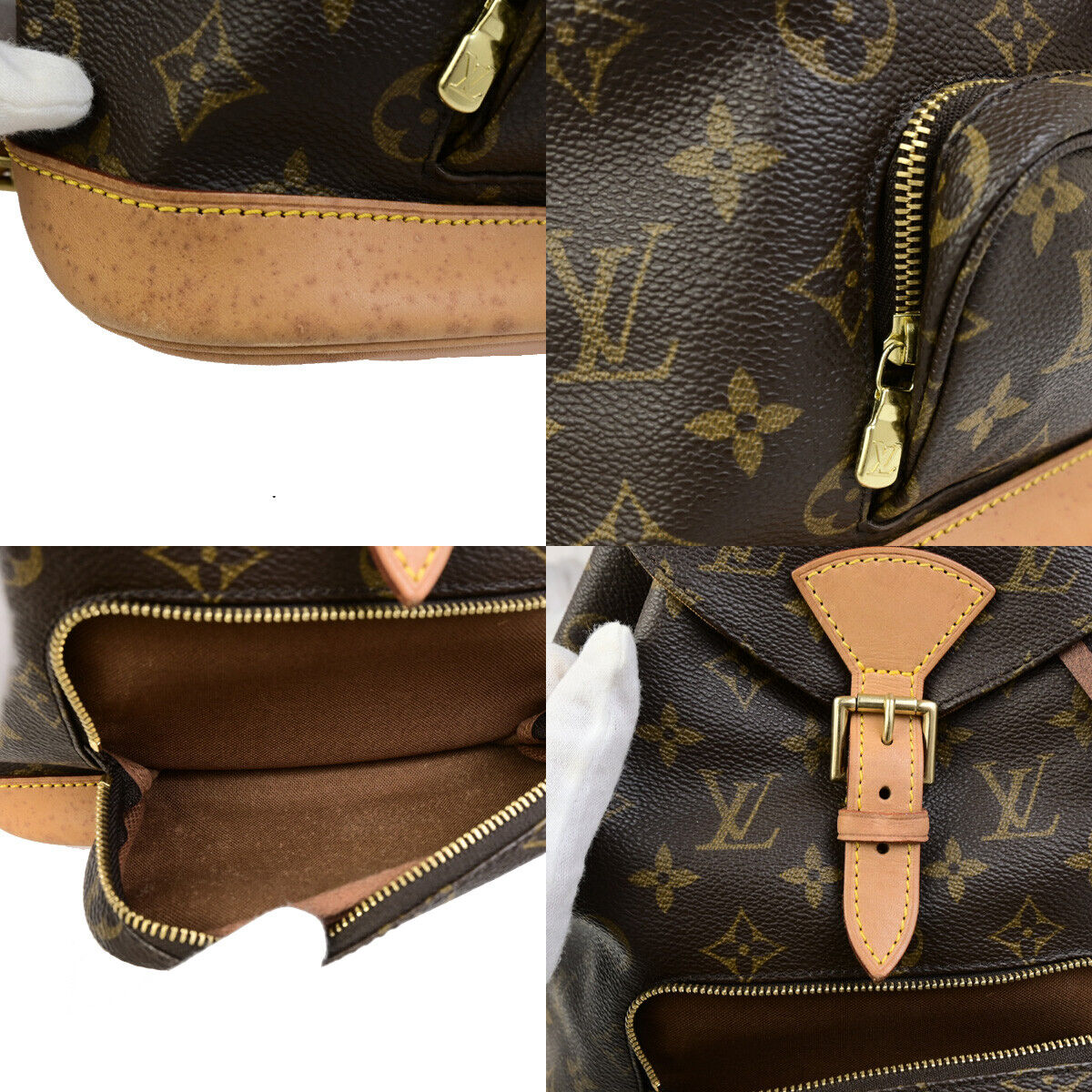 LOUIS VUITTON Montsouris MM Backpack Bag Monogram Leather Brown M51136 18SJ505