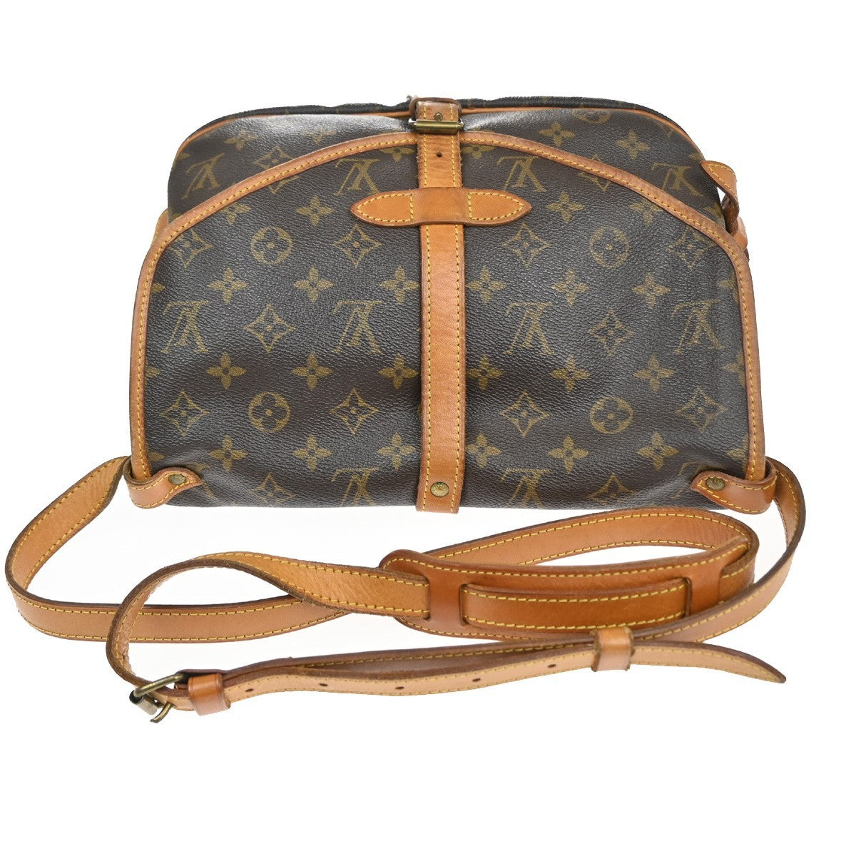 LOUIS VUITTON Logo Saumur 30 Shoulder Bag Monogram Leather Brown M42256 70CA884