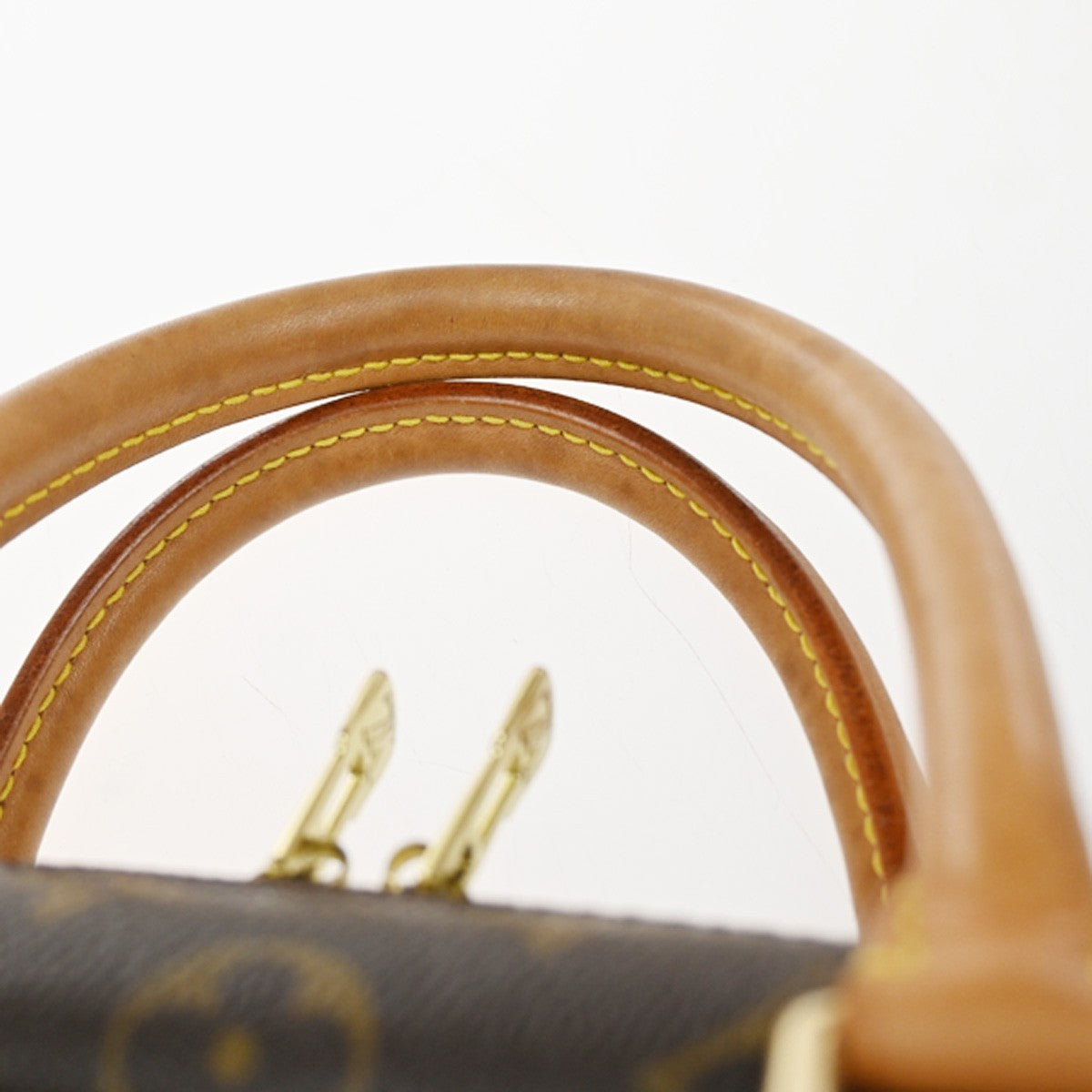 LOUIS VUITTON LV Logo Deauville Hand Bag Monogram Leather Brown M47270 74KP594
