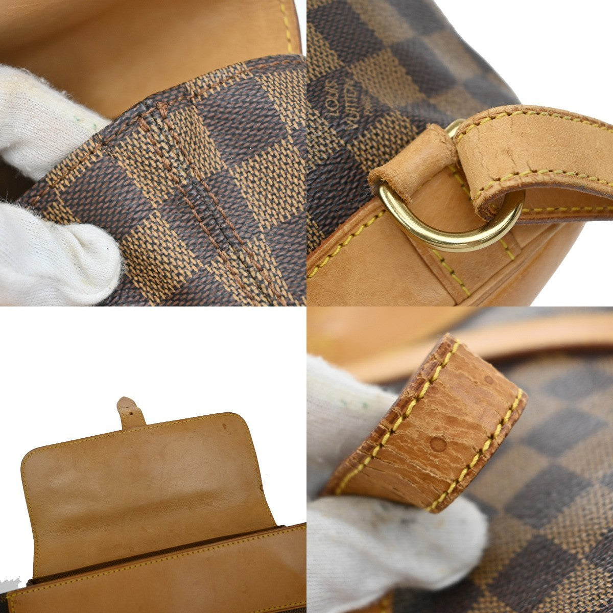 LOUIS VUITTON Logo Arlequin Backpack Bag Damier Ebene Brown N99038 16KP121