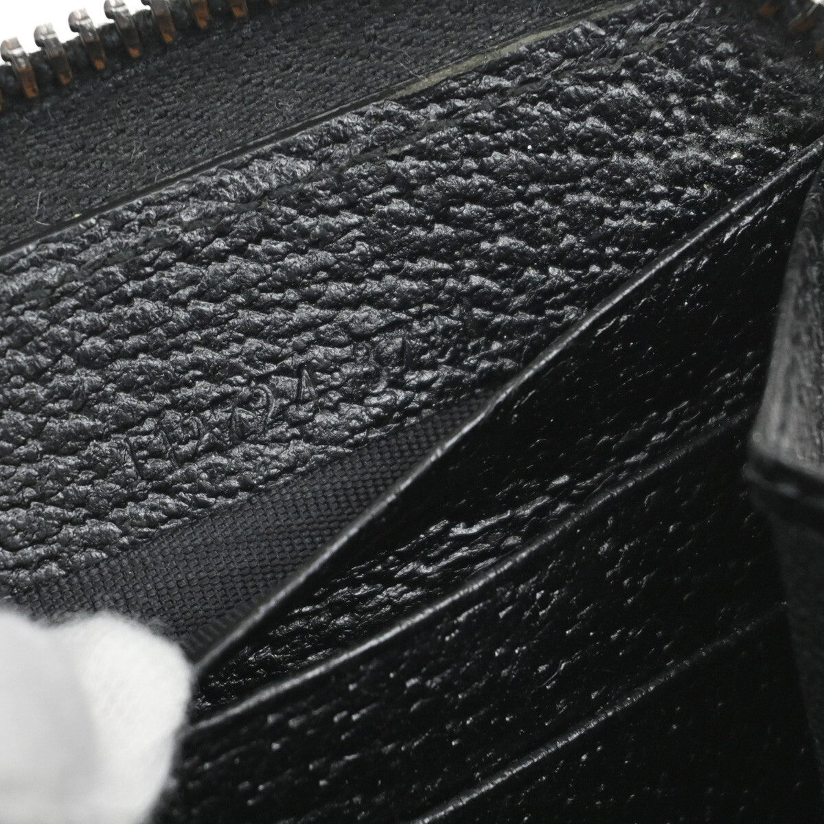 GUCCI Logo GG Pattern Long Zip Aroung Wallet Purse Canvas Leather Black 62YH231