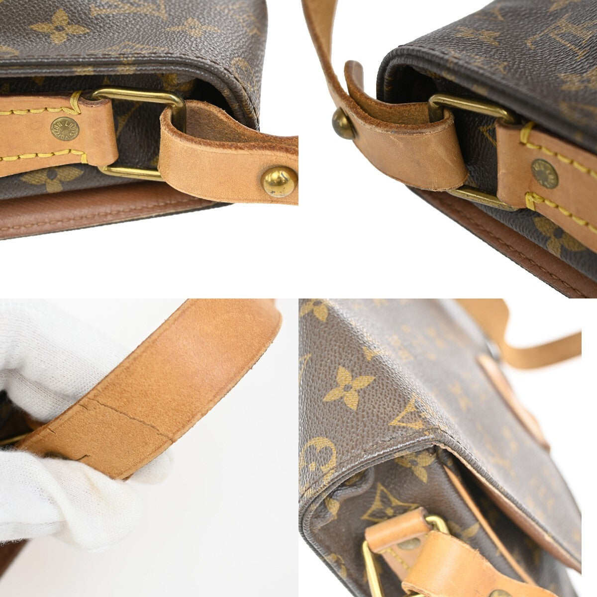 LOUIS VUITTON Cartouchiere GM Shoulder Bag Monogram Leather Brown M51252 34EE251