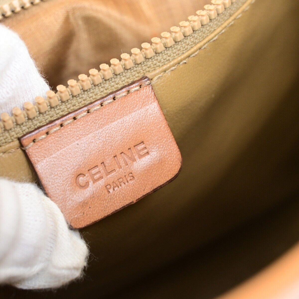 CELINE Logo Macadam Pattern Shoulder Bag PVC Leather Brown GHW Italy 65FB173