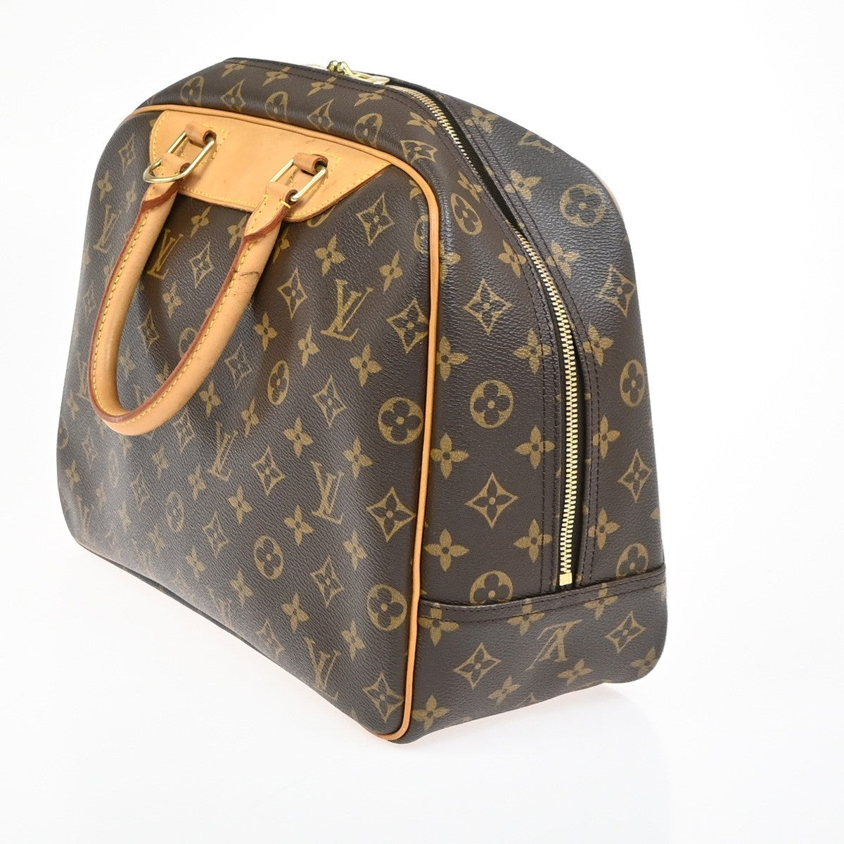 LOUIS VUITTON LV Logo Deauville Hand Bag Monogram Leather Brown M47270 97ZA035