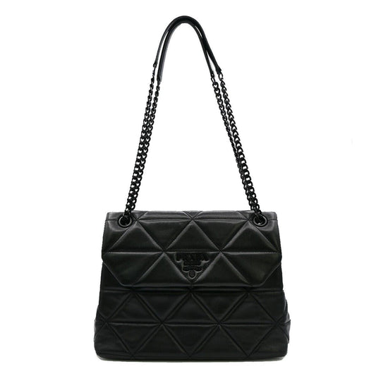 PRADA MILANO Logo Prada Spectrum Shoulder Bag Nappa Leather Black Italy 675RJ812
