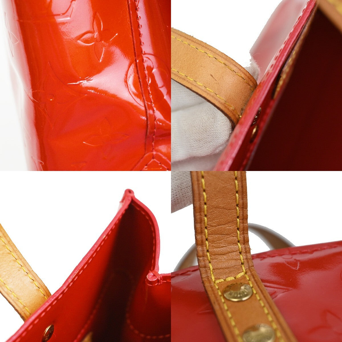LOUIS VUITTON Read PM Hand Bag Monogram Vernis Patent Leather Red M91088 86FB595