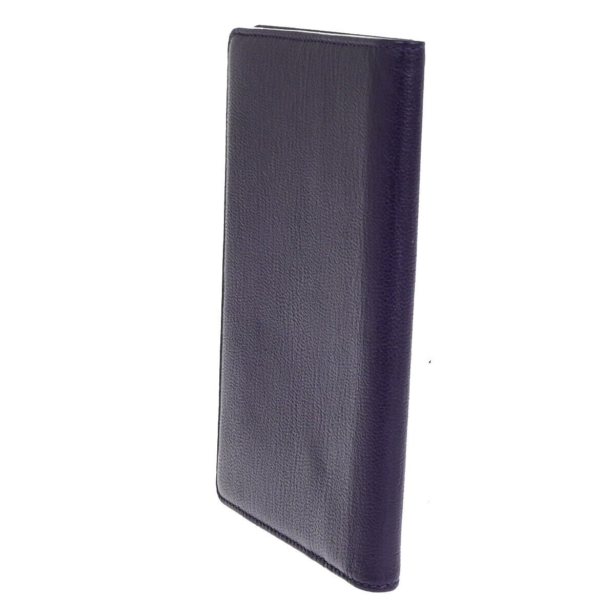 CHANEL CC Logo Bifold Wallet Leather Purple GHW Made in France 79RK703